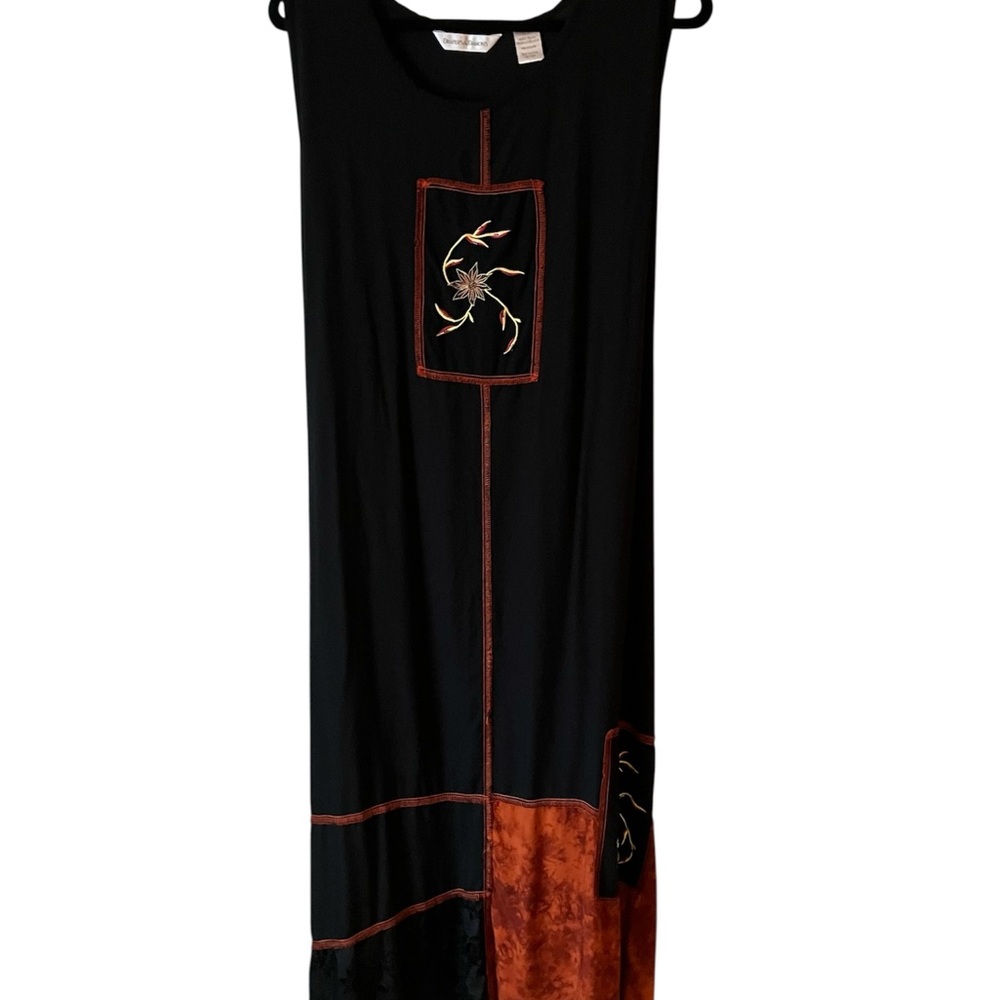 Chic Asian Inspired Embroidered Maxi Dress